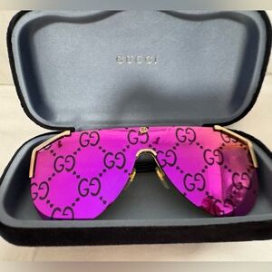 Gucci Pink Sunglasses with Gold Accents
